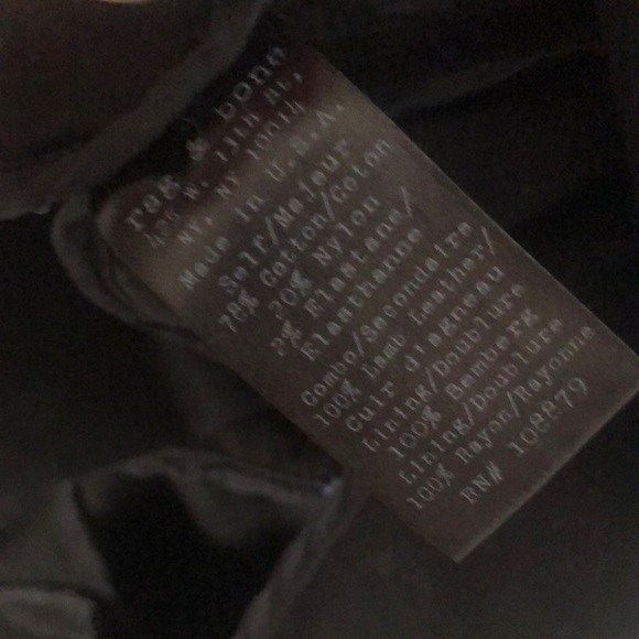 ⭕️ PRICE FIRM Rag & Bone Black Leather Trim Tuxedo Blazer Size 4 - Picture 5 of 6